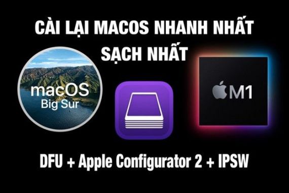 Cài lại macOS trên Mac Silicon “sạch nhất” với Apple Configurator 2, DFU, File IPSW từ Apple